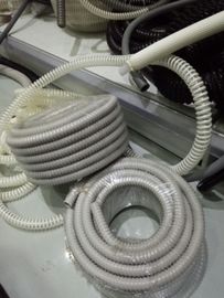 Grey Flexible Corrugated Plastic Tubing , PVC Reinforced Plastic Flexible Hose